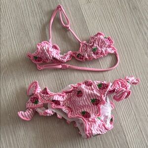 MC2 Saint Barth Pink and White Striped Bikini